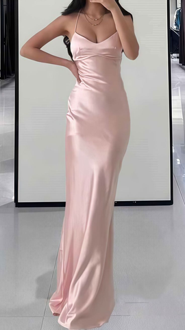 Vestido de fiesta largo ajustado rosa, vestido de noche Y8158