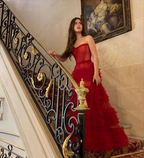 A-Line Stunning Red Long Prom Dresses Formal Evening Gowns Y1525 by simplepromdress