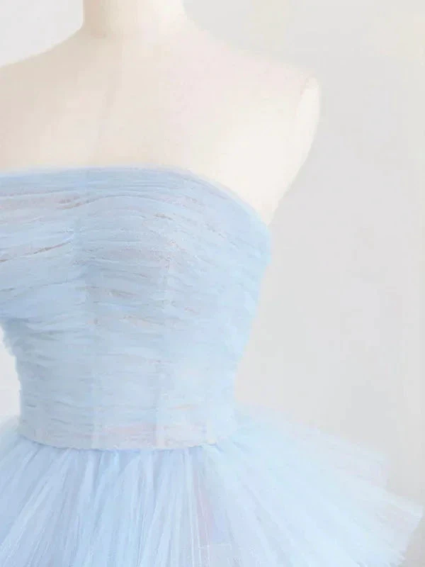 Winter Blue Tulle Long Prom Dress, Blue Layered Tulle Evening Dress Y393 by simplepromdress