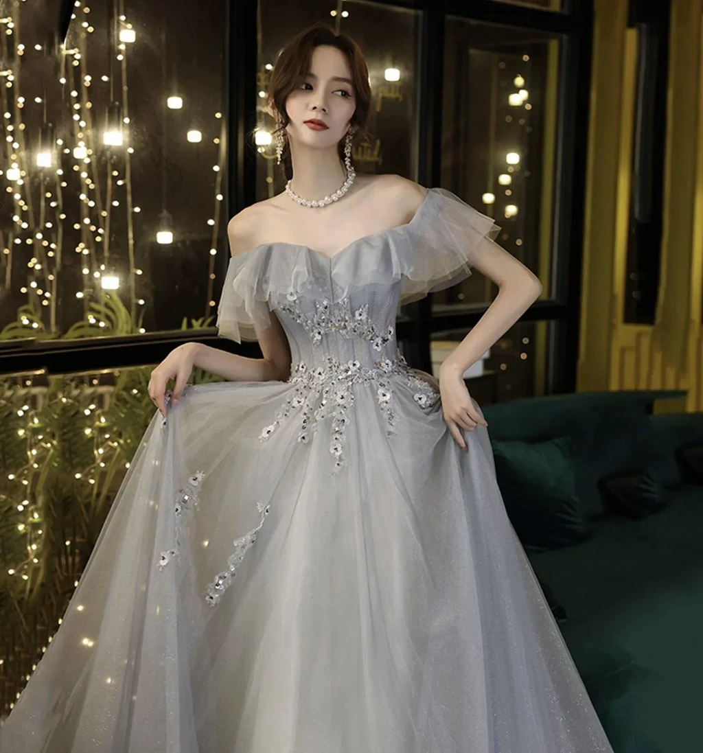 Off Shoulder A-line Evening Dress Fairy Graduation Dress Y5840 by simplepromdress
