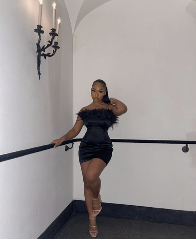 Strapless Black Homecoming Dress Sexy Black Party Dress Y2220