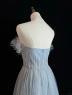 Elegant Blue Tulle Sequins Beaded ALine Prom Dress Evening Dress Y8646 by simplepromdress