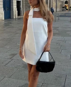 Women's White Strapless Mini Dress White Short Homecoming Dress Y1999 by simplepromdress