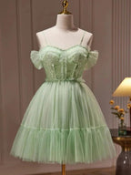 Ball Gown Spaghetti Straps Tulle Short/Mini Homecoming Dresses by Cicinia