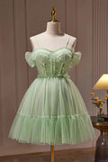 Ball Gown Spaghetti Straps Tulle Short/Mini Homecoming Dresses by Cicinia