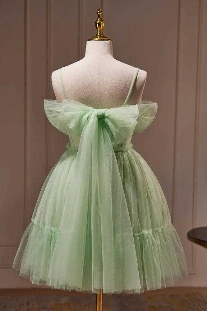 Ball Gown Spaghetti Straps Tulle Short/Mini Homecoming Dresses by Cicinia