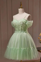 Ball Gown Spaghetti Straps Tulle Short/Mini Homecoming Dresses by Cicinia