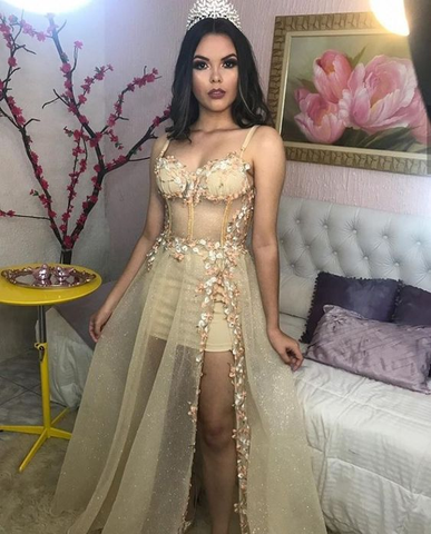 Sexy Spaghetti Straps Prom Dress Charming Evening Dress Y6169