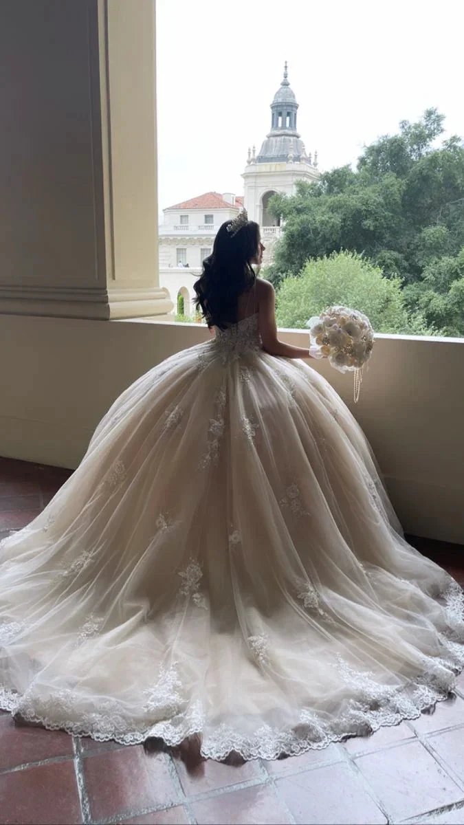 Stunning Lace Appliques Ball Gown Wedding Dresses Princess Dress Y4593 by simplepromdress