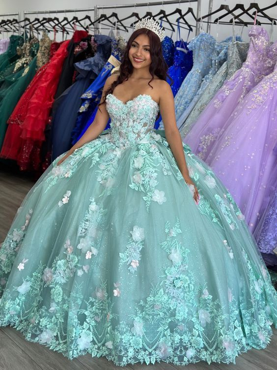 Sage Quinceanera Dress Ball Gown Sweet 16 Dress  Y7036 Hover Image