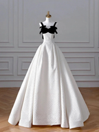 Elegant White Satin A Line Long Prom Dress Evening Dress,Formal Wedding Dress Y8611 by simplepromdress