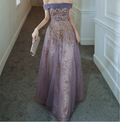 Dreamy Purple Prom Dress off Shoulder Evening Dress Elegant Long Banquet Dress Sleeveless Party Dress Girl Graduation Dress Y4286 by simplepromdress