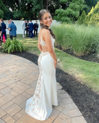 White Mermaid Prom Dress,Backless Evening Dress Y3012 by simplepromdress