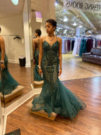 Charming Green Mermaid Evening Dress Green Evening Gown Y5918 by simplepromdress