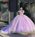 Off The Shoulder Appliques Lilac Ball Gown,Sweet 16 Dress Y2019 by simplepromdress
