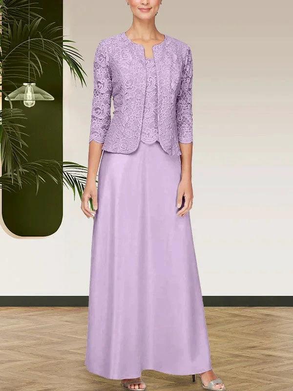 Glitter Lace & Satin Skirt Jacket Dress with Open Jacket by Dreamylily