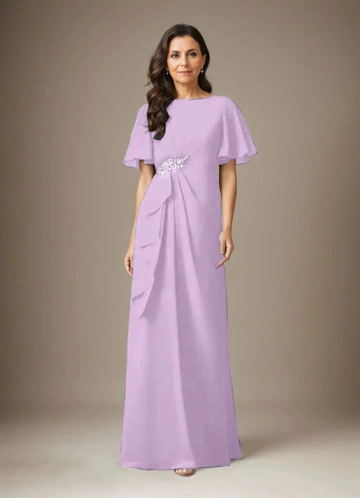 Dark Navy Sheath Beaded Chiffon Dress by Dreamylily