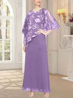 Long Glitter Mesh Dress with Novelty Asymmetric Overlay Bodice