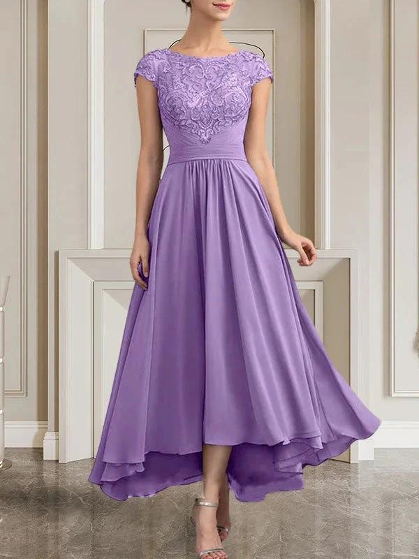A-line Scoop Floor-Length Lace Chiffon Mother of the Bride Dress With Sequins by Dreamylily
