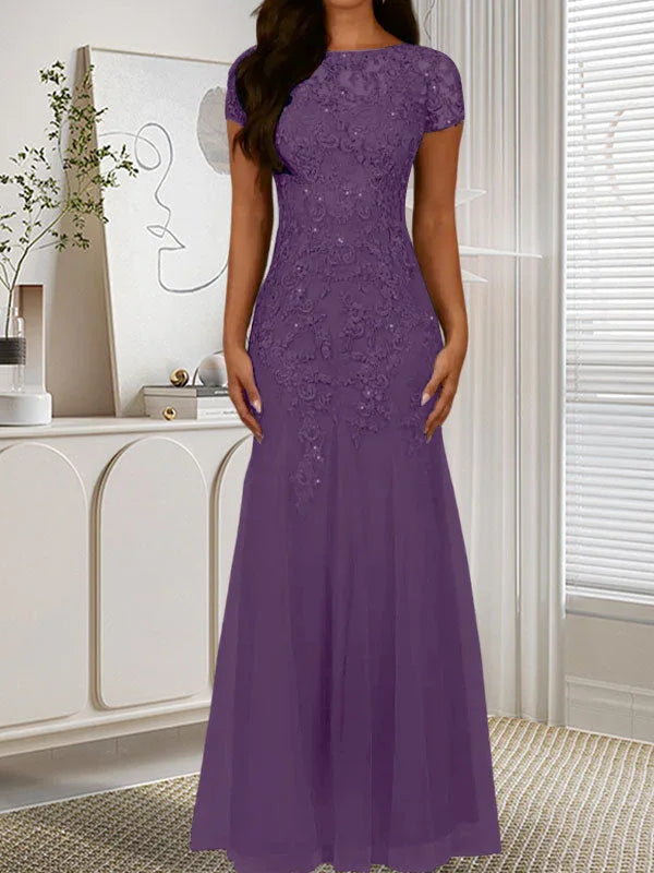Dark Navy Mermaid Scoop Sequins Tulle Dress by Dreamylily