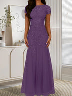 Dark Navy Mermaid Scoop Sequins Tulle Dress by Dreamylily