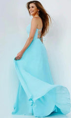 Light Blue Chiffon Prom Dress SYP76 by vivymakudress