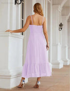 Numbersea Spaghetti Strap Chiffon Bridesmaid Dress Ankle Length Formal A Line Cocktail Party Homecoming Dress for Juniors SEA28028 by numbersea