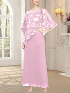 Long Glitter Mesh Dress with Novelty Asymmetric Overlay Bodice