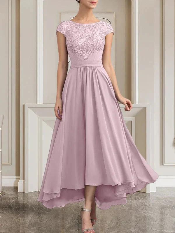 A-line Scoop Floor-Length Lace Chiffon Mother of the Bride Dress With Sequins by Dreamylily