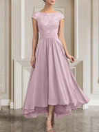 A-line Scoop Floor-Length Lace Chiffon Mother of the Bride Dress With Sequins by Dreamylily