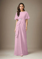 Dark Navy Sheath Beaded Chiffon Dress by Dreamylily