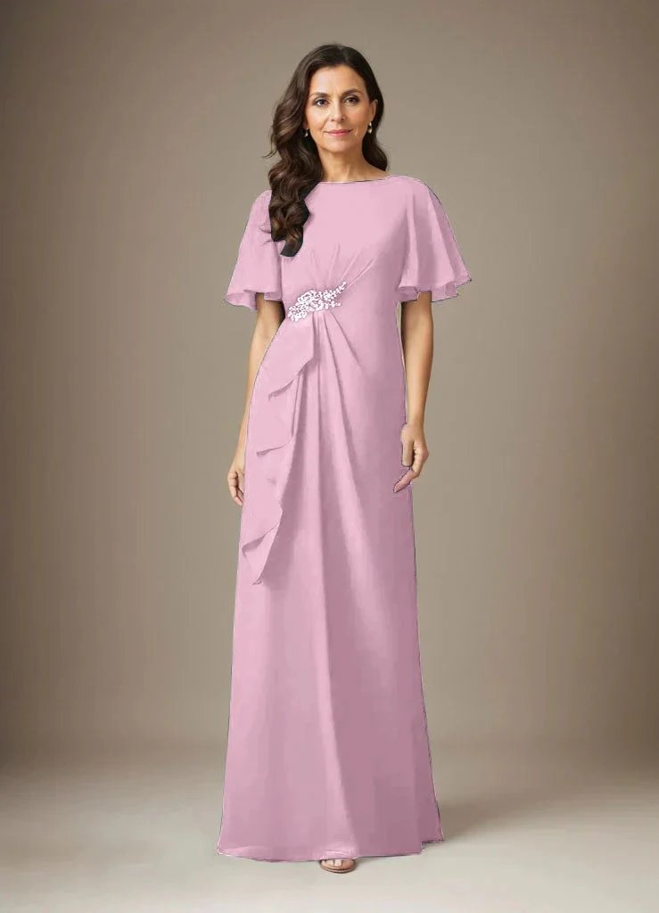 Dark Navy Sheath Beaded Chiffon Dress by Dreamylily
