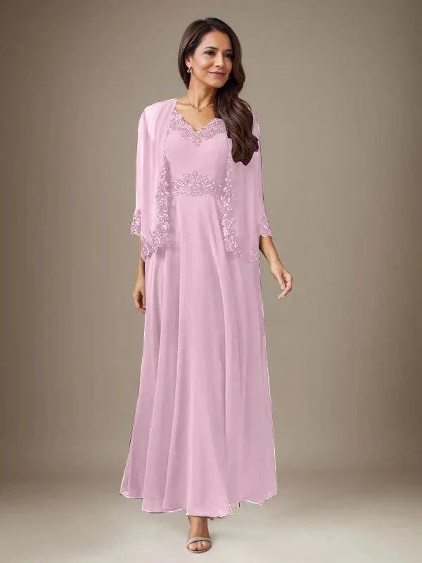 Plum A-Line Sequins Chiffon Dress by Dreamylily