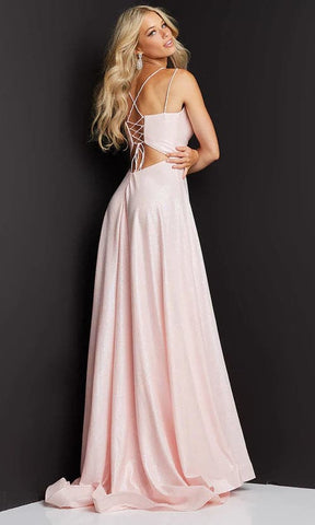 Vestido de fiesta largo rosa brillante SYP81