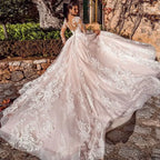 Luxury Ball Gown Vestidos De Novia Appliques Vestido De Noiva Long Sleeve Wedding Dresses Lace Robe De Mariée by payinti