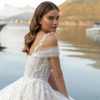 Luxury Off Shoulder Sleeveless Sexy Lace Mopping Beautiful Wedding Dresses Boho Backless Charming Simple Bridal Gowns New 2023 by payinti