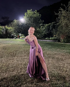 Simple Sleeveless Satin Evening Dress with Split Y5783 by simplepromdress