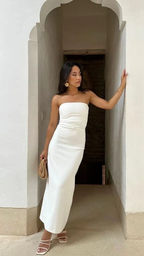 Elegant White Strapless Prom Dress Simple Evening Dress Y7266 by simplepromdress