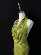 Gorgeous Green Halter Sequins Backless Prom Dress Long Mermaid Evening Dress Y8647 by simplepromdress