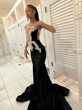 Black Mermaid Lace Afrcian Prom Dress Evening Dress Y5989 by simplepromdress