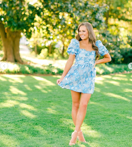 Retro Style Floral A-line Short Homecoming Dress Summer Outfit Dress Y2957
