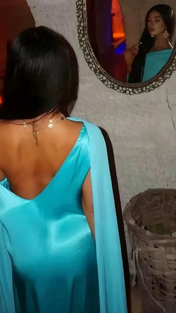 Chic One Shoulder Long Prom Dress Satin Evening Gown Y7860 by simplepromdress
