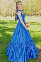 Kamilah| Red Sweetheart Bow Strap A-Line Long Prom Dress by KissProm
