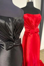 Penny | Red Strapless Bow Mermaid Long Prom Dress by KissProm
