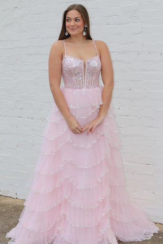 Abbie | Schwarzes Ballkleid aus Netzstoff mit Cut-outs und Pailletten