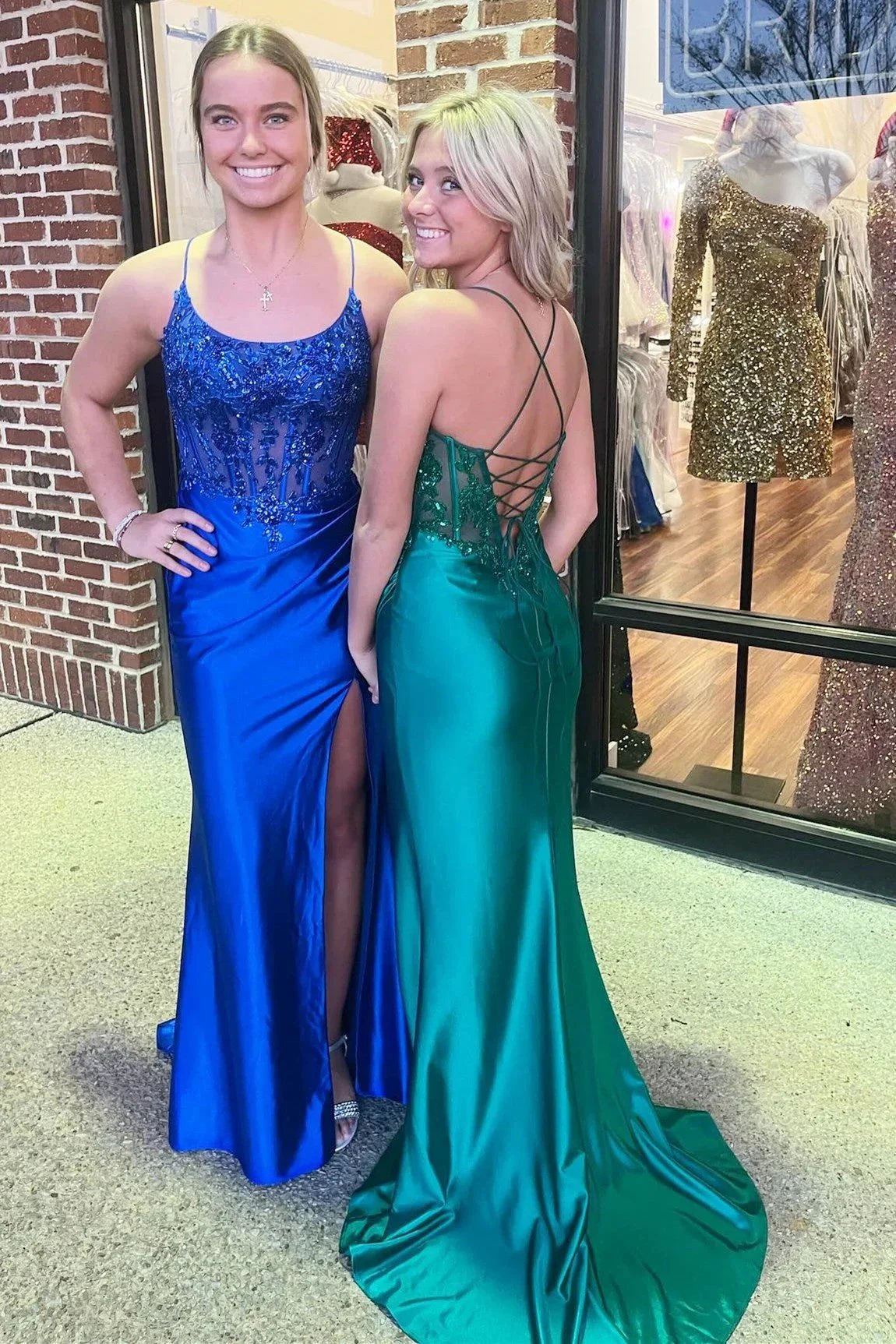 Royal Blue Appliques Scoop Neck Mermaid Long Formal Dress by KissProm