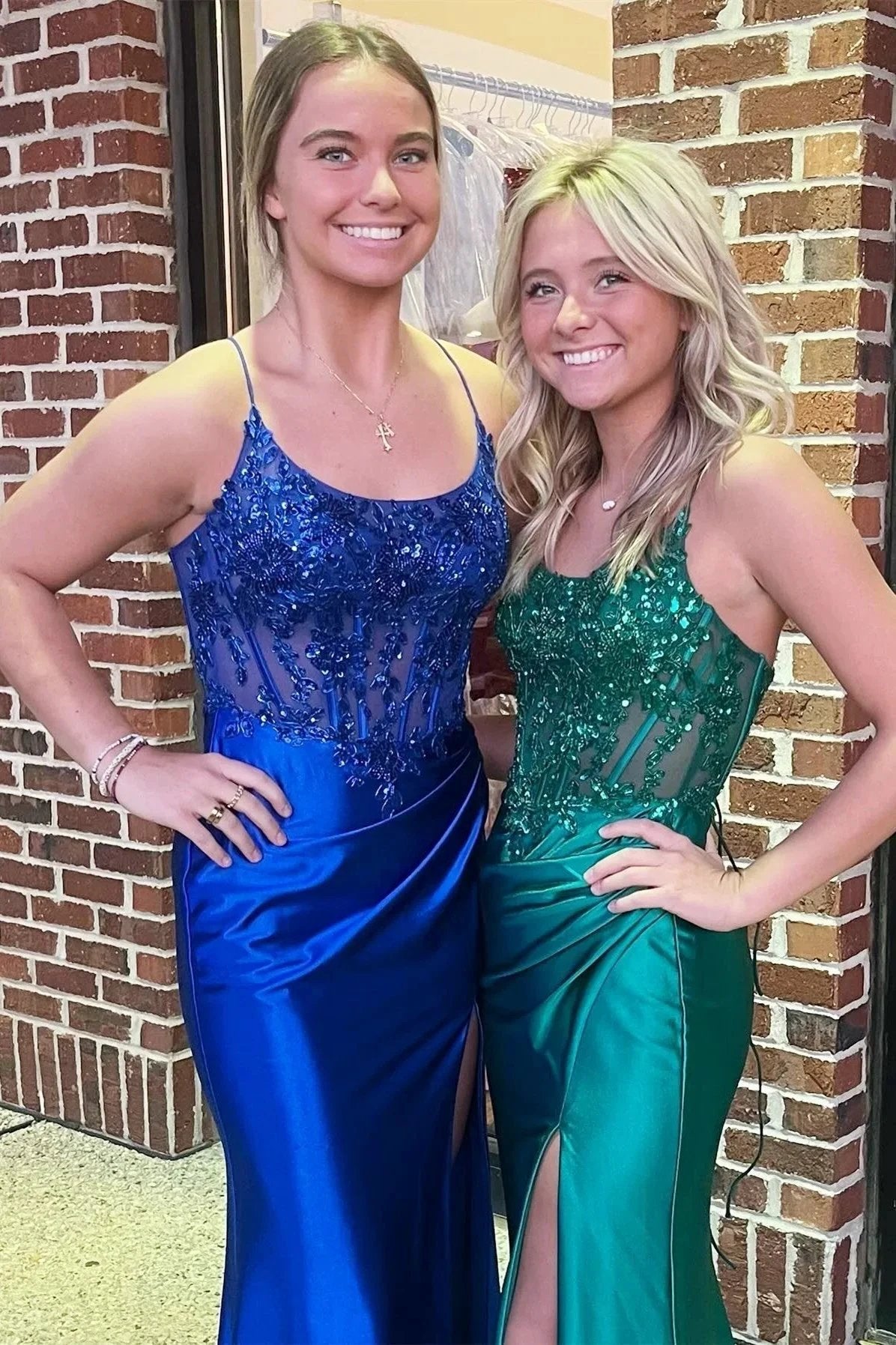 Royal Blue Appliques Scoop Neck Mermaid Long Formal Dress by KissProm