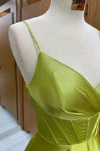 Olive Green Corset Lace-Up A-Line Long Formal Dress by KissProm