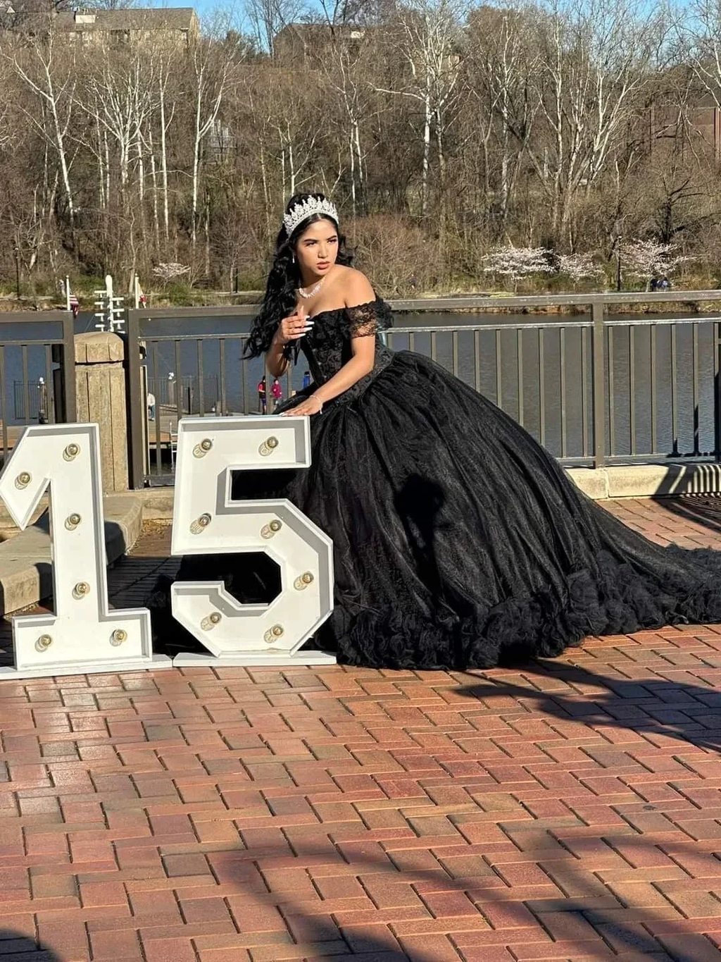 Black Off The Shoulder Ball Gown, Sweet 15 Dress Y5749 by simplepromdress