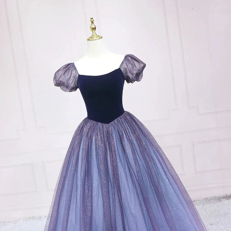Starry Sky Blue Princess Evening Dress A-line Evening Dress s03 by simplepromdress